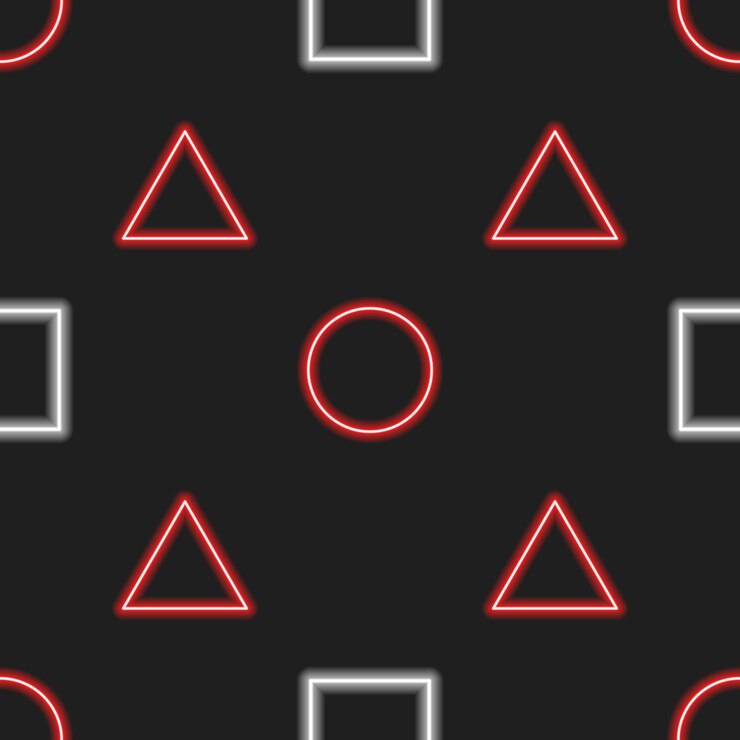 Vector fondo de neón abstracto textura de formas geométricas círculo triángulo cuadrado