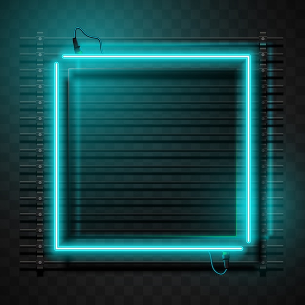 Fondo de neón cuadrado