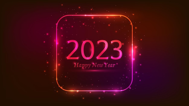 Fondo de neón de feliz año nuevo 2023