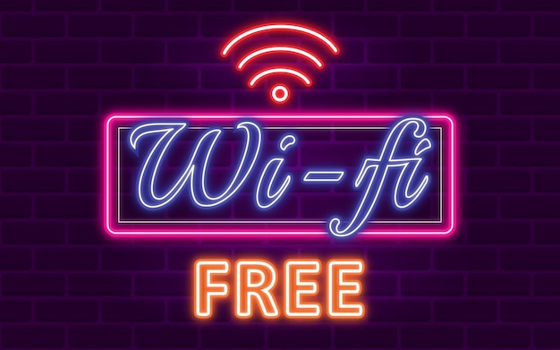 Vector fondo de neón wifi gratis