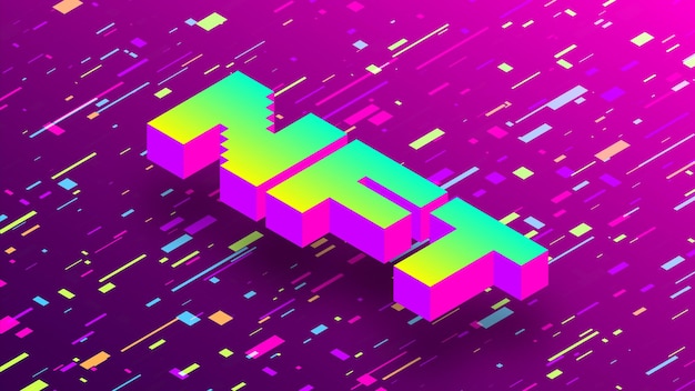 Fondo NFT Concepto de tecnología digital Ilustración vectorial