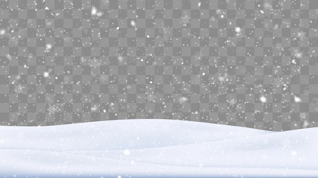 Vector fondo de nieve con muchos copos de nieve. telón de fondo de invierno. ilustración vectorial