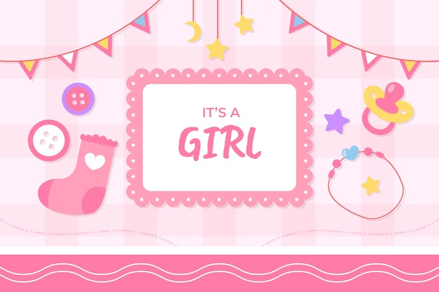 Fondo niña bebé dibujado a mano