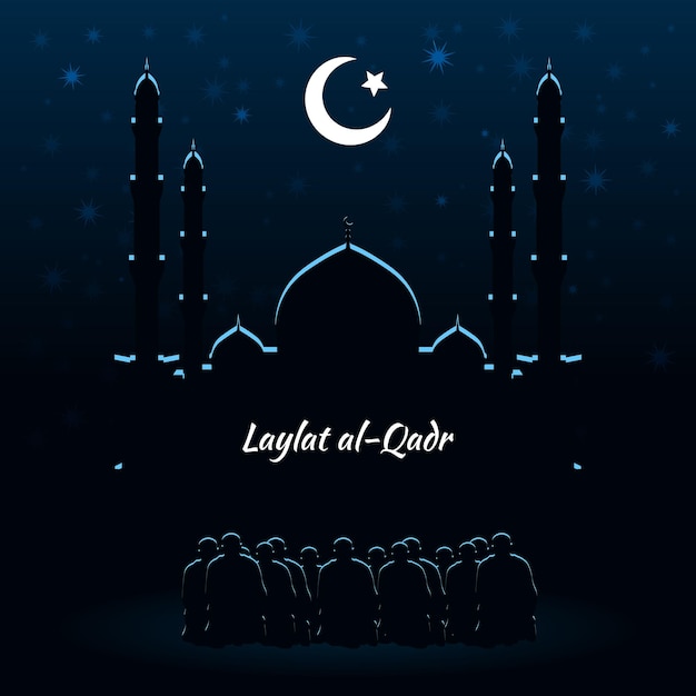 Fondo de noche de celebración de religión islámica de laylat alqadr