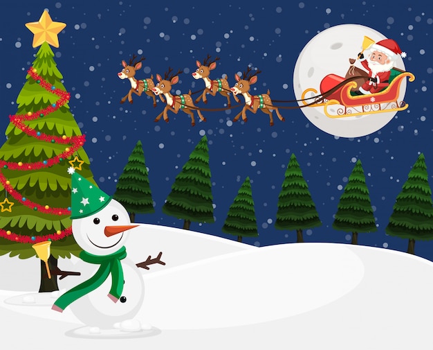 Fondo de noche de invierno de Navidad