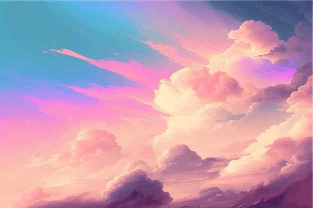 Fondo de nube de cielo de acuarela pintado a mano con un color pastel