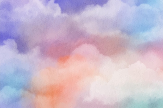 El fondo de las nubes de algodón de azúcar de acuarela