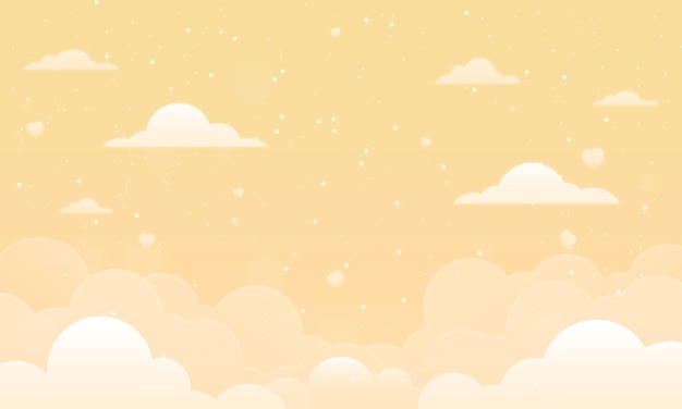 Fondo de nubes coloridas vectoriales con diseño mágico de estrellas