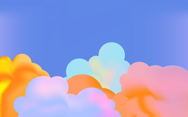 Fondo con nubes de gradiente abstracto Gradiente vibrante de colores primarios en transición desde