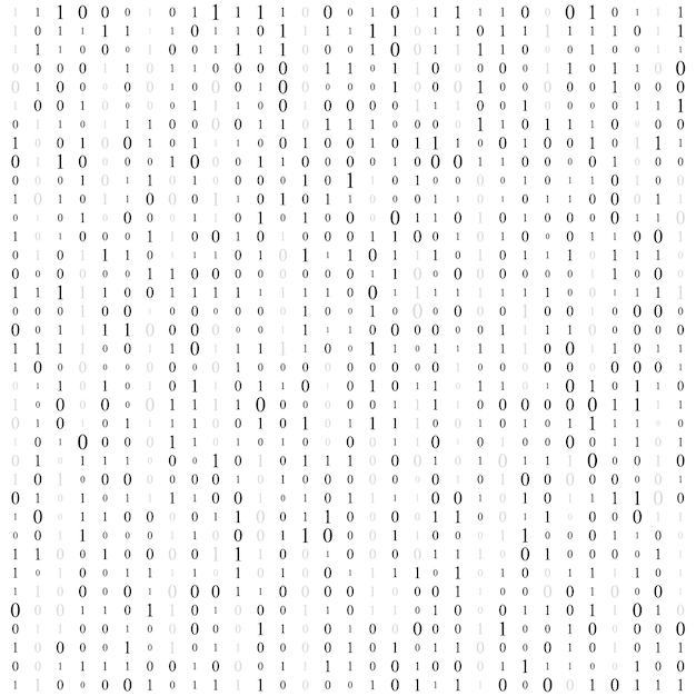 Fondo con números en pantalla código binario cero una codificación de código de computadora