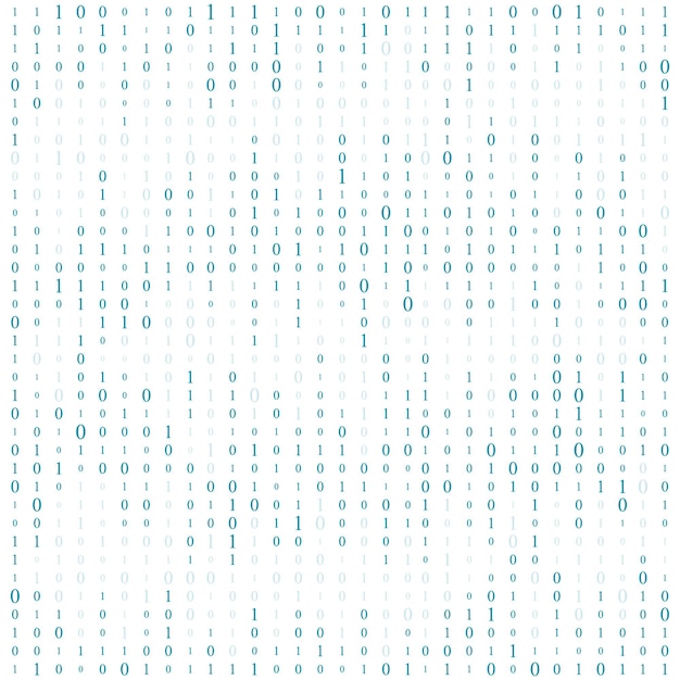 Fondo con números en pantalla código binario cero codificación de código informático binario