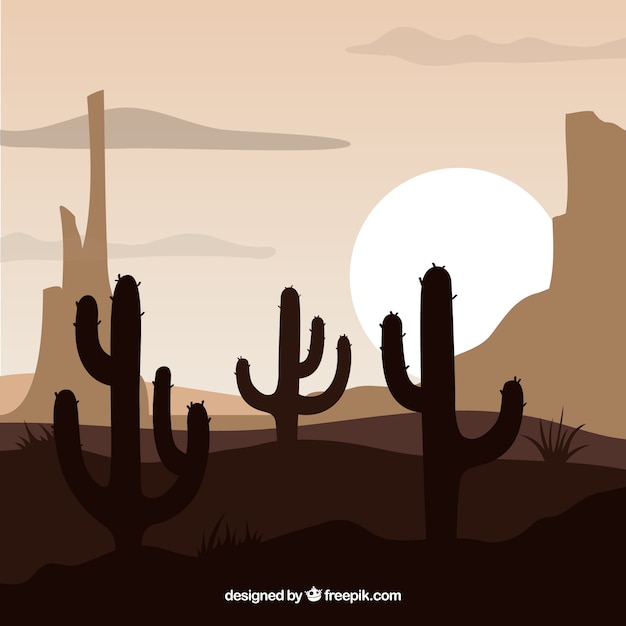 Vector fondo del oeste con cactus