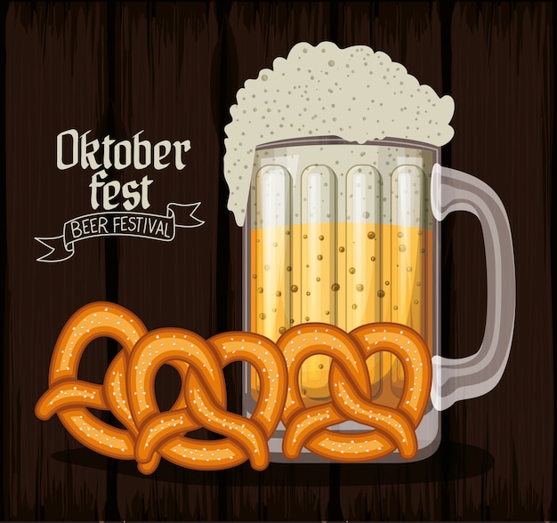 Fondo de oktoberfest con cerveza