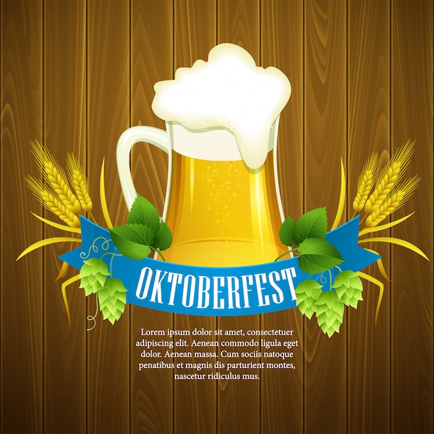 Fondo de oktoberfest con cerveza