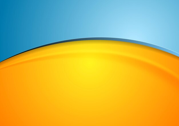 fondo de olas brillantes naranjas y azules