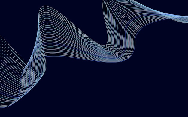 Fondo de onda abstracta de vector Fondo de ondas de líneas coloridas