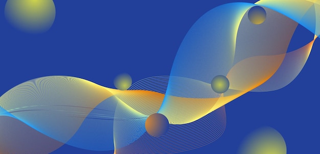 Fondo de onda abstracto con líneas de gradiente amarillas y azules
