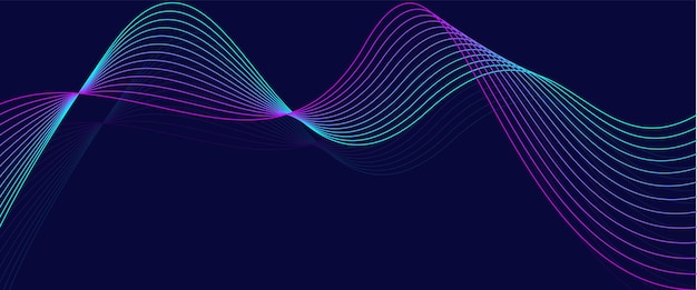Fondo de onda abstracto con onda brillante Líneas en movimiento brillantes elemento de diseño azul rosa moderno