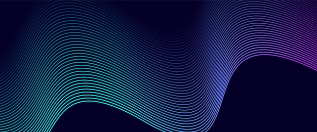 Fondo de onda abstracto con onda brillante Líneas en movimiento brillantes elemento de diseño azul rosa moderno