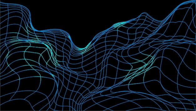 Fondo de onda azul abstracto Imitación de un paisaje de montaña bandera tonos de azul