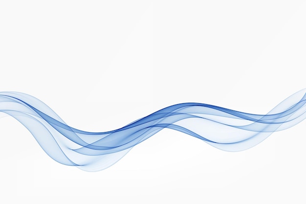 Vector fondo de onda azul abstracto líneas onduladas transparentes una onda de humo o líquido azul