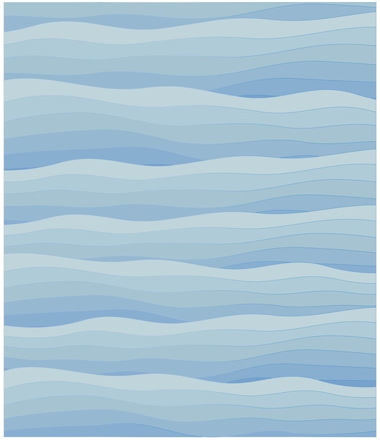 fondo de onda dibujado a mano fondo de pantalla de curva de mar azul para diseño de cartel elegante de invierno