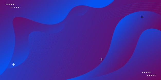 Fondo de onda de gradiente abstracto en azul con elementos de forma simples Diseño azul de gradiente púrpura