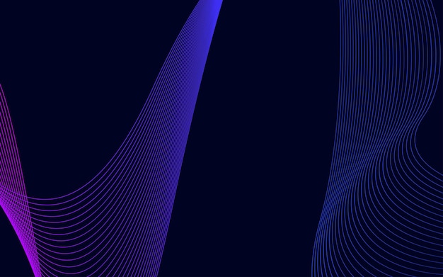 Fondo de onda de línea de tecnología de color azul abstracto