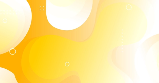 Fondo de onda líquida abstracta con fondo de color de gradiente amarillo y blanco