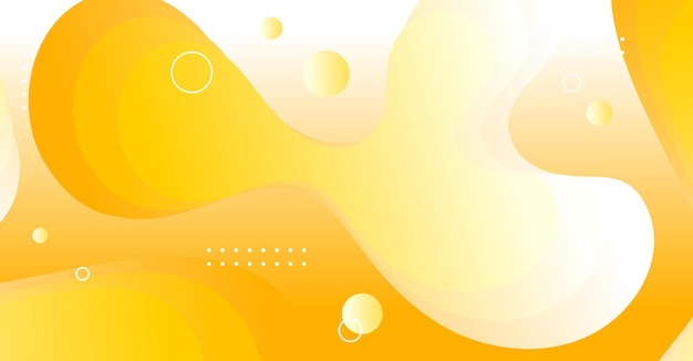 Fondo de onda líquida abstracta con fondo de color de gradiente amarillo y blanco