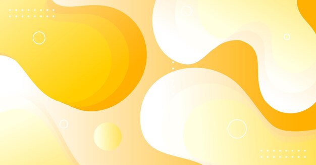 Fondo de onda líquida abstracta con fondo de color de gradiente amarillo y blanco