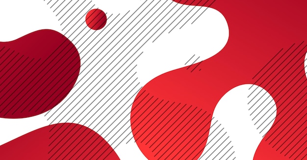 Fondo de onda líquida abstracta con fondo de color de gradiente rojo y blanco