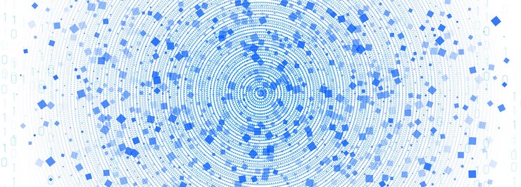 Vector fondo de onda con movimiento de partículas de big data
