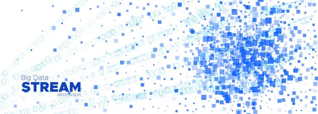 Fondo de onda con movimiento de partículas de big data