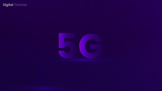 Fondo de onda de partículas digitales 5g