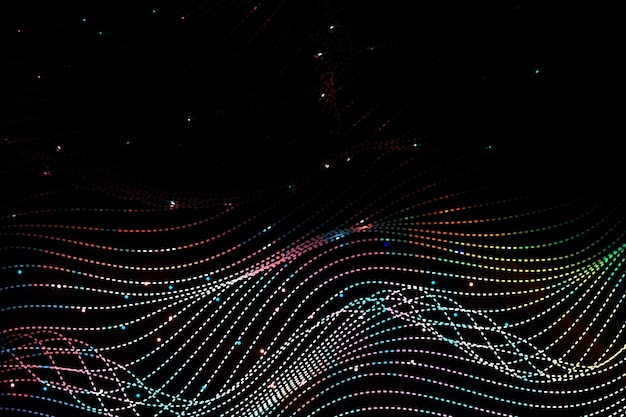 Fondo de onda punteada de tecnología colorida abstracta con líneas coloridas y textura de papel tapiz