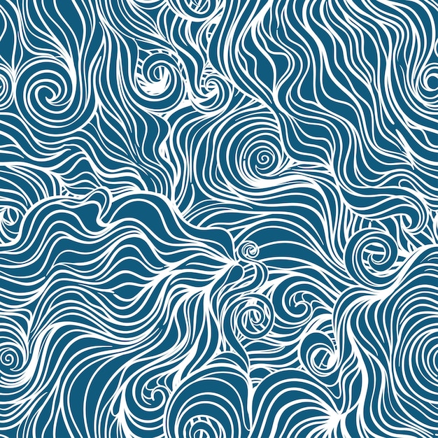 Fondo de onda de rizo sin costuras. Ilustración vectorial