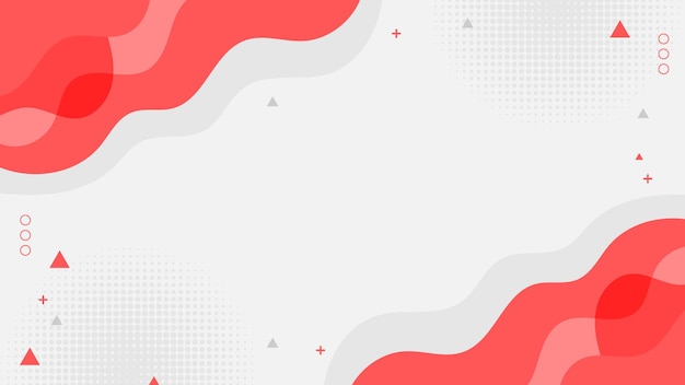 Fondo de onda roja abstracto con acentos geométricos y espacio de copia
