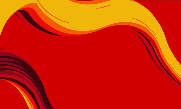 Fondo de onda rojo, amarillo y naranja de año nuevo chino abstracto de vector