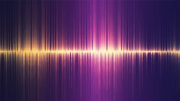 Fondo de onda de sonido ultrasónico dorado, concepto de diagrama de onda de terremoto y tecnología, diseño para estudio de música y ciencia.