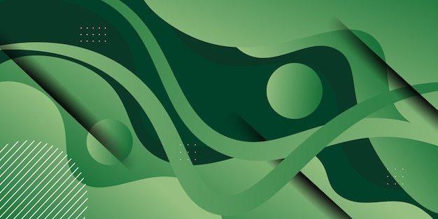 Fondo de onda verde con formas y patrones de onda simples Diseño de onda verde simple
