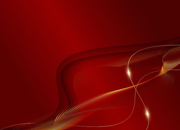 Fondo de ondas abstractas de oro rojo