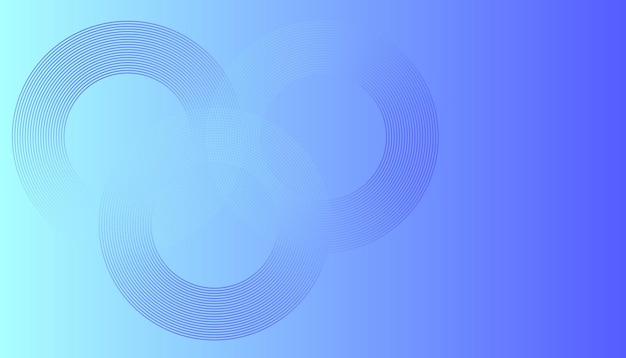 Fondo de ondas abstractas con patrones circulares azules gradientes que se superponen en la superficie oscura