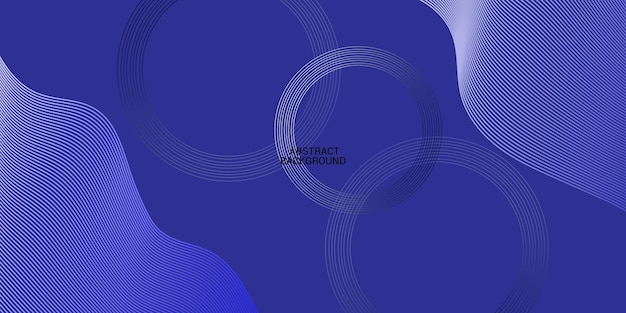 Fondo de ondas abstractas con patrones circulares azules gradientes que se superponen en la superficie oscura