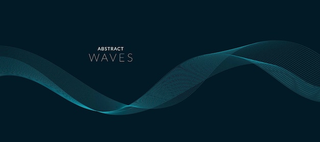 Fondo de ondas azules Ilustración vectorial de líneas onduladas azules Elemento de diseño