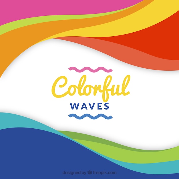 Vector fondo con ondas multicolor