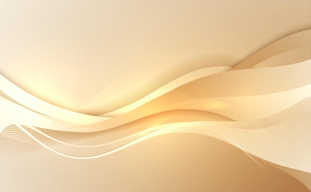 Vector fondo de ondas de oro abstracto líneas móviles doradas brillantes elemento de diseño para tarjetas de felicitación de regalo y d