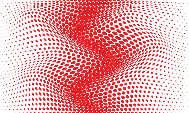 Fondo de ondas de puntos rojos