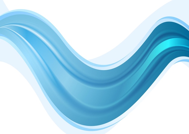 Fondo de ondas suaves abstracto azul brillante