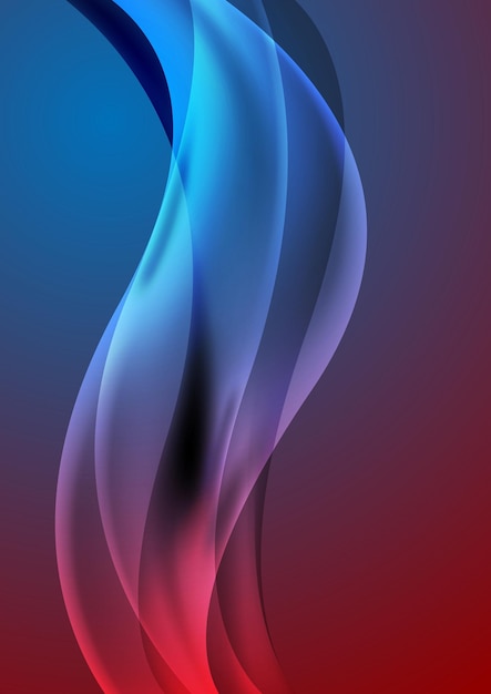 Fondo ondulado abstracto azul oscuro y rojo Ilustración vectorial